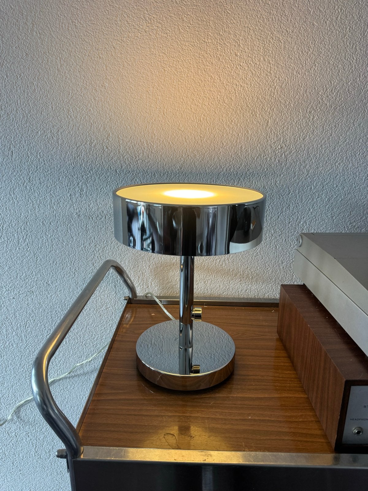 IKEA Stockholm 2017 Chroom Tafellamp - Ola Wihlborg Design, Dimbaar, Bureaulamp, Gebruikt, Minimalistisch