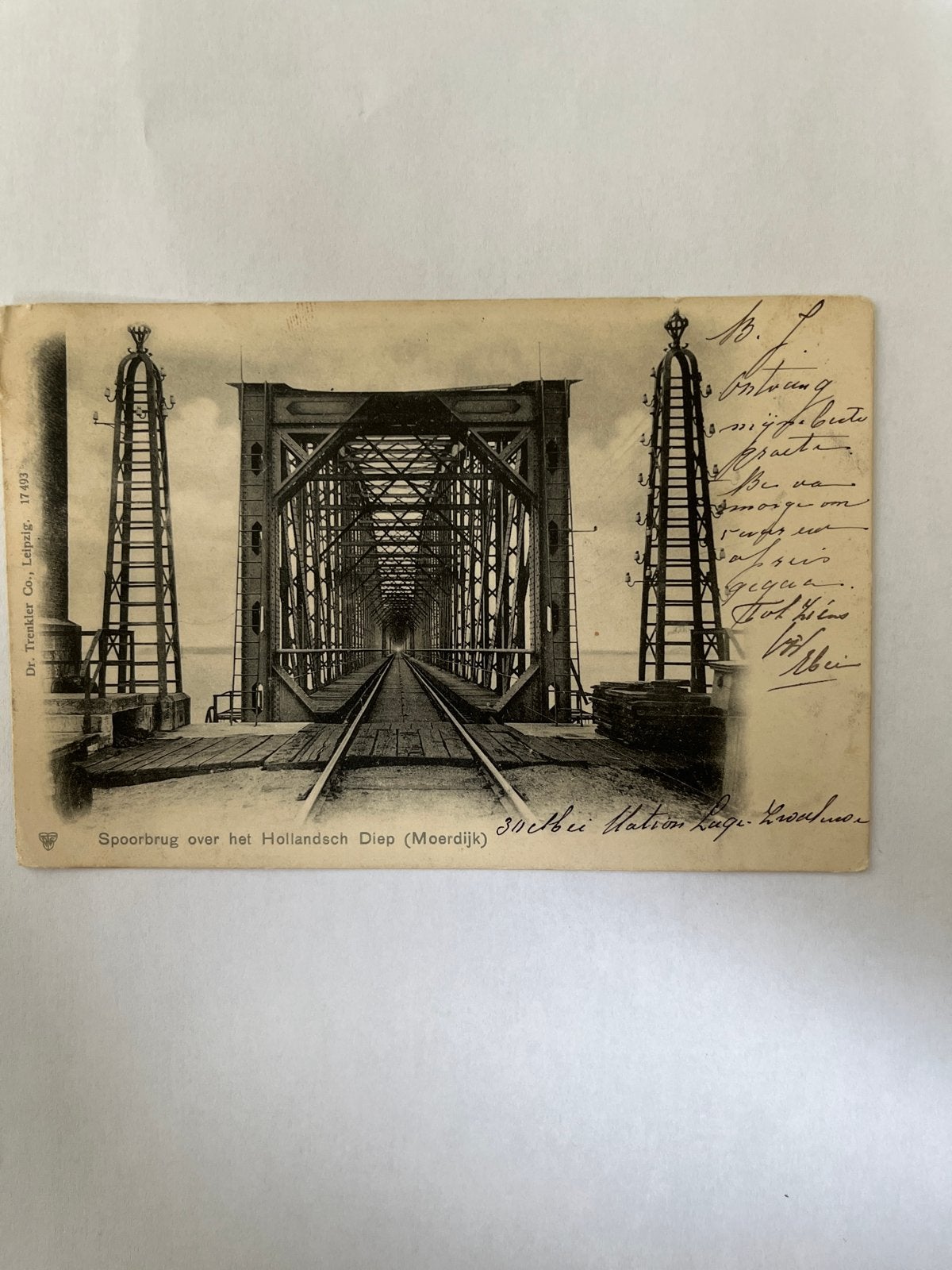 Ansichtkaart Moerdijk Rotterdam Spoorbrug, Verzamelen, Ansichtkaarten | Nederland, Verzenden, Voor 1920, Gelopen, Noord-Brabant