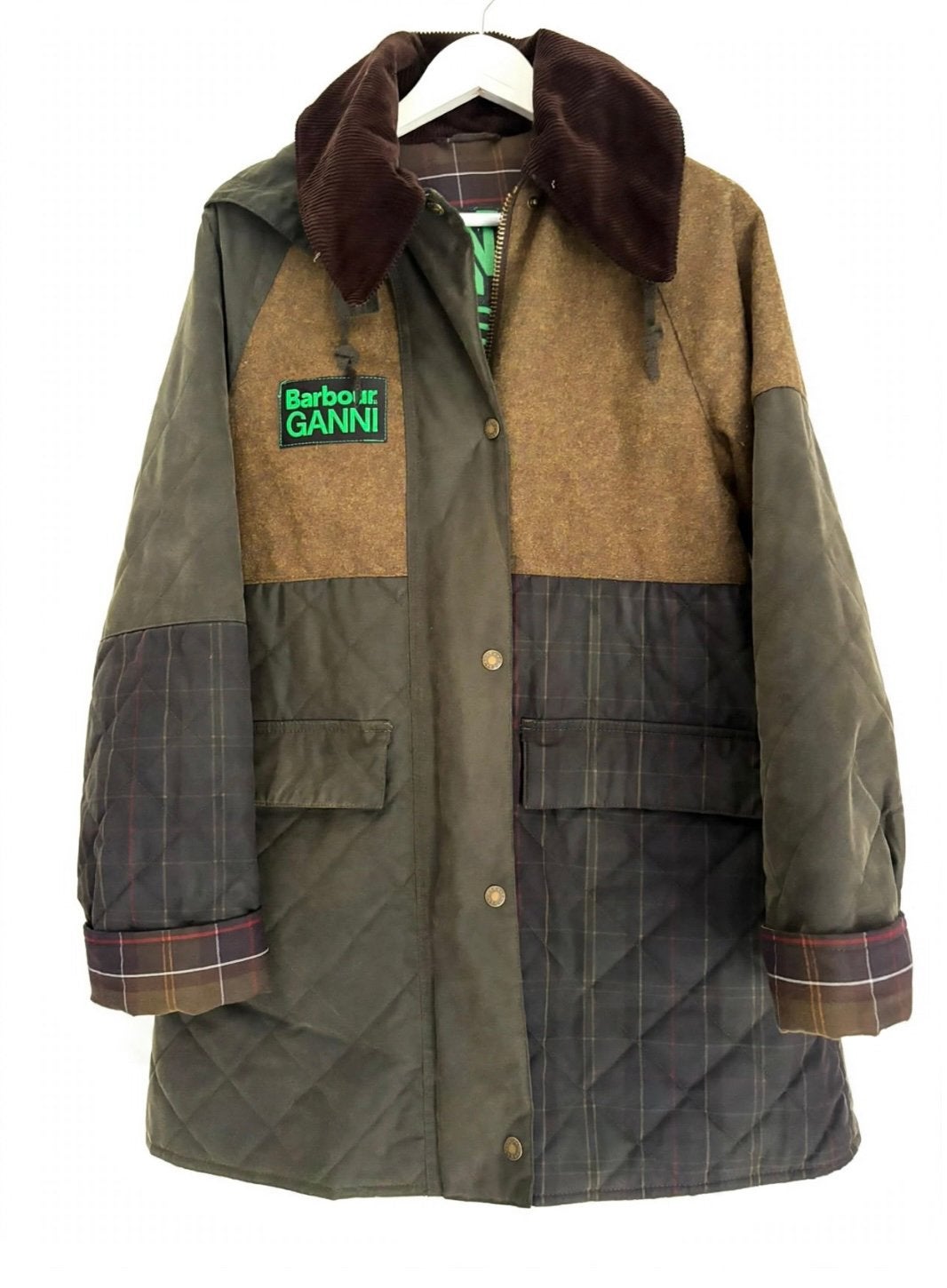 Barbour x Ganni wax jas, Ophalen of Verzenden, Zo goed als nieuw, Maat 34 (XS) of kleiner, Groen
