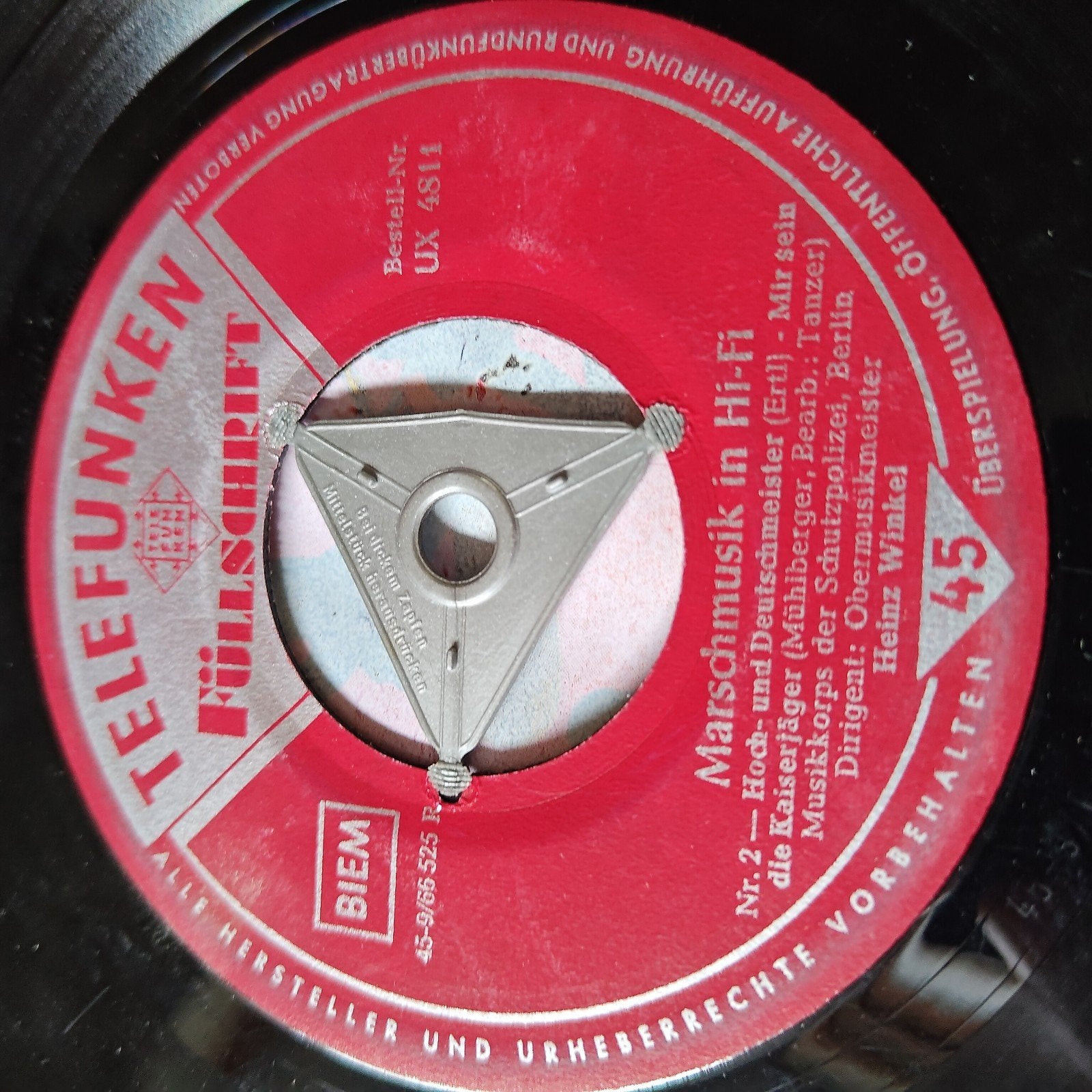 Telefunken Füllschrift Marschmusik  Hi-Fi 45 toeren, Gebruikt, Overige genres, 7 inch, Ophalen of Verzenden
