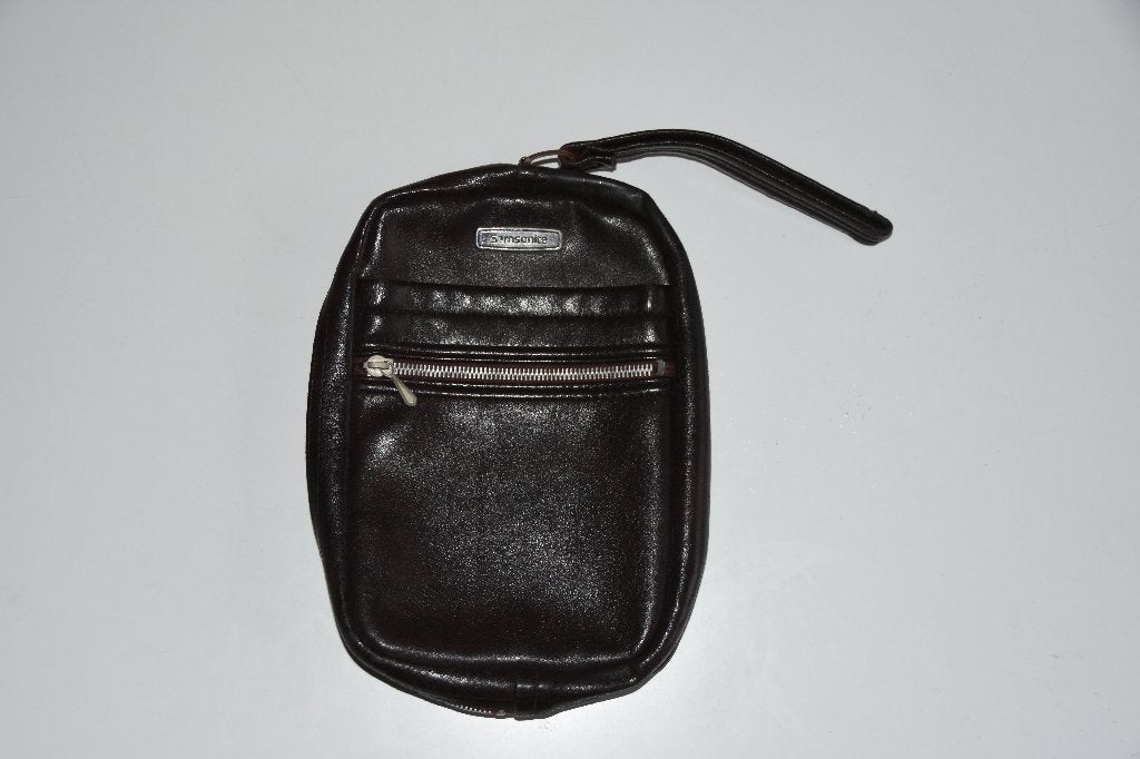 Leren Samsonite polstas pols tas, Gebruikt, Bruin, Verzenden, Minder dan 40 cm