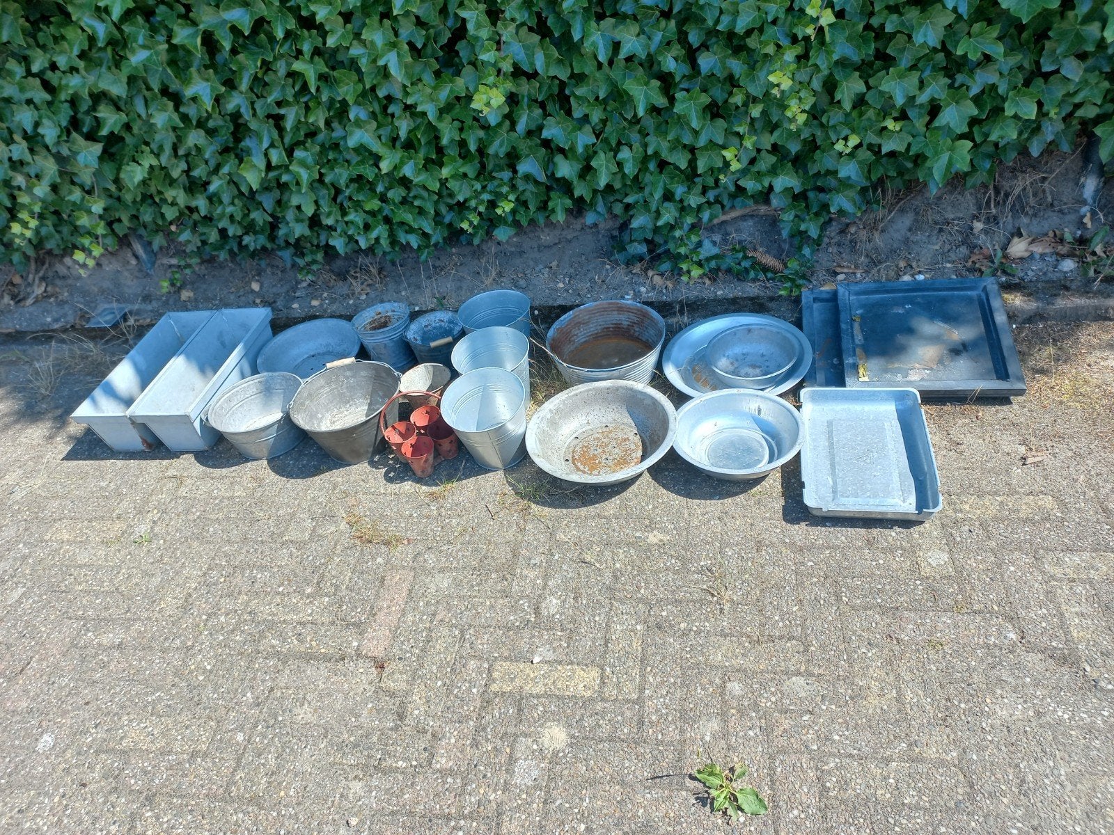 Diverse zinken tuinartikelen -in één koop, Tuin en Terras, Ophalen, Gebruikt, Metaal, Tuin