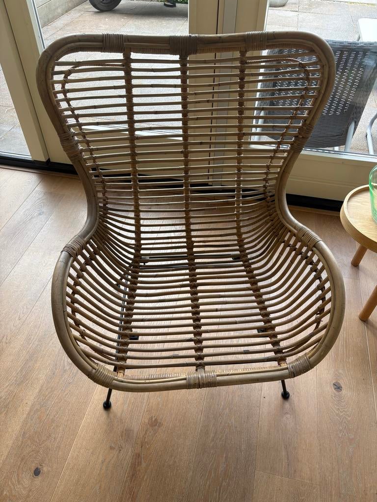 Rotan fauteuil, vlinderstoel, lounge stoel, Huis en Inrichting, Stoelen, Ophalen, Overige kleuren, Riet of Rotan, Zo goed als nieuw