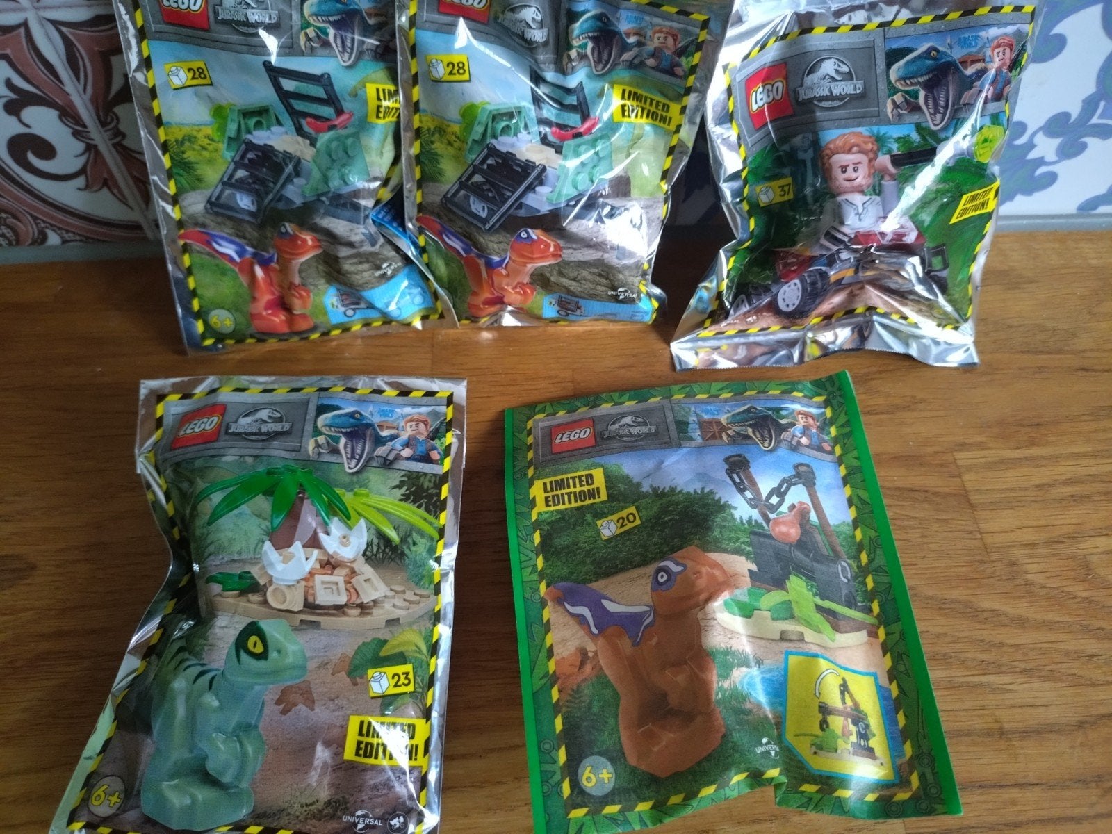 Lego Jurassic World 5x polybag complete setjes, Gebruikt, Jurassic World, Lego, Ophalen of Verzenden
