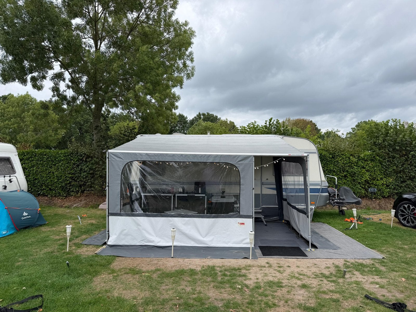 Fiamma Zakluifel tent 410 (386 cm breed), Caravans en Kamperen, Ophalen, Zo goed als nieuw, Tot en met 2