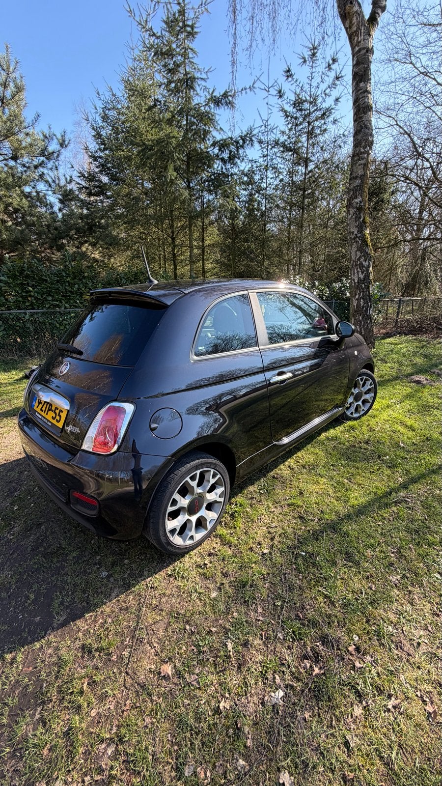 Fiat 500 1.2 C 2015 Zwart nieuwe APK, 1242 cc, 4 cilinders, 840 kg, Zwart