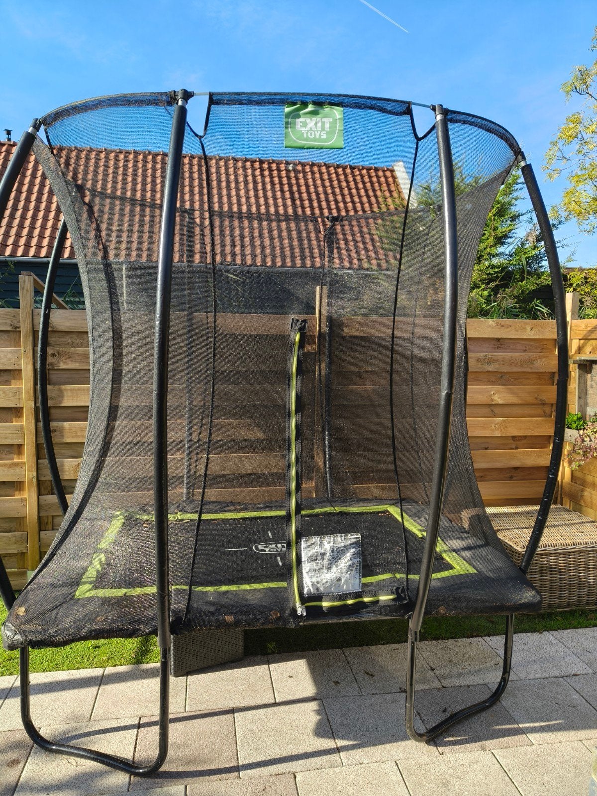 EXIT Silhouette Trampoline 153x214cm met Veiligheidsnet, Ophalen, Gebruikt