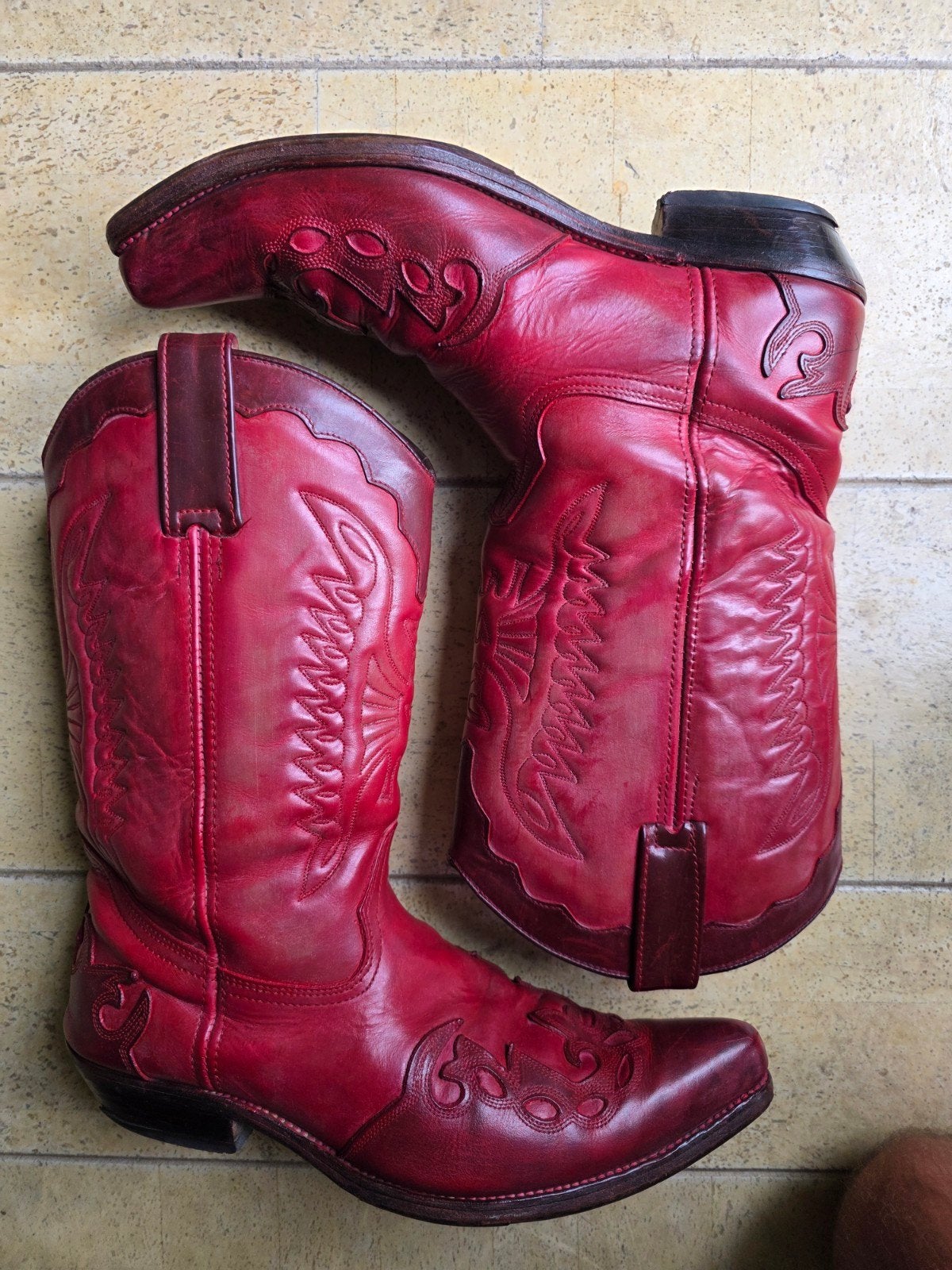 Cowboy boots mt 44. Western laarzen. Rood, Ophalen of Verzenden, Overige kleuren, Boots