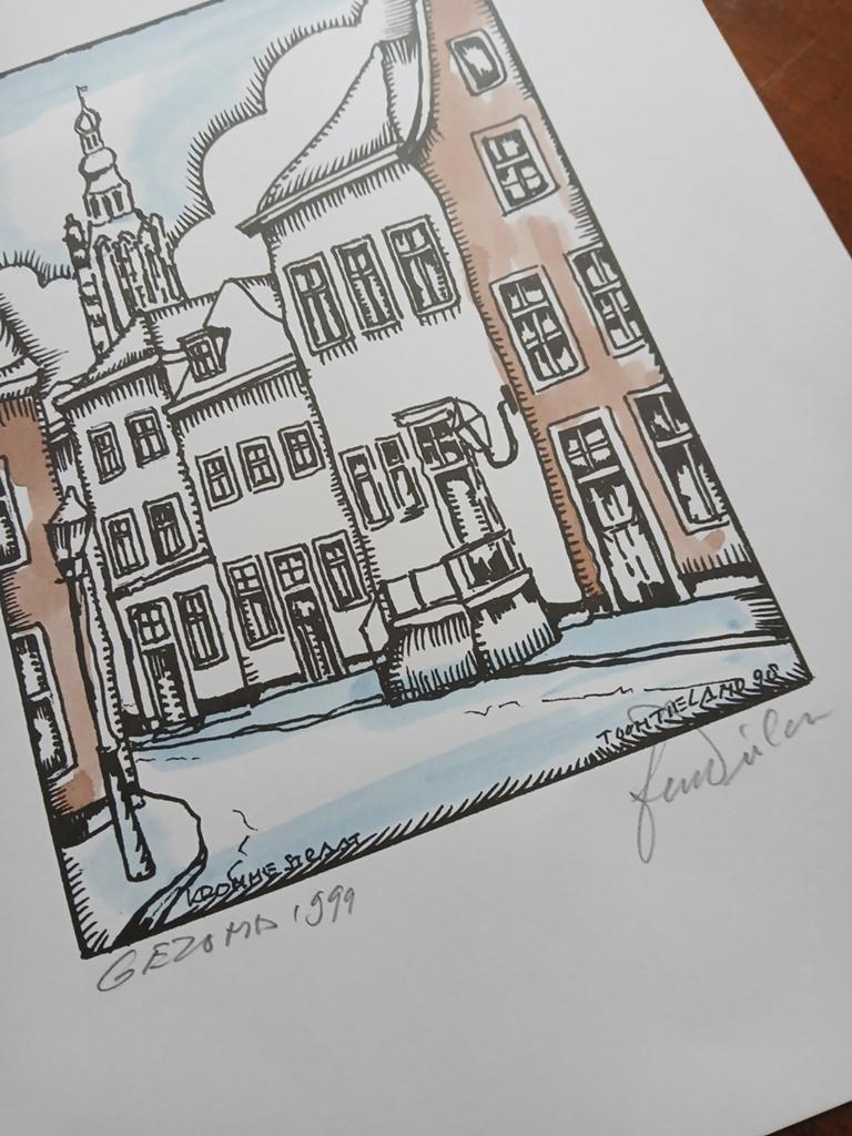 Toon tieland, litho 1998, Ophalen of Verzenden