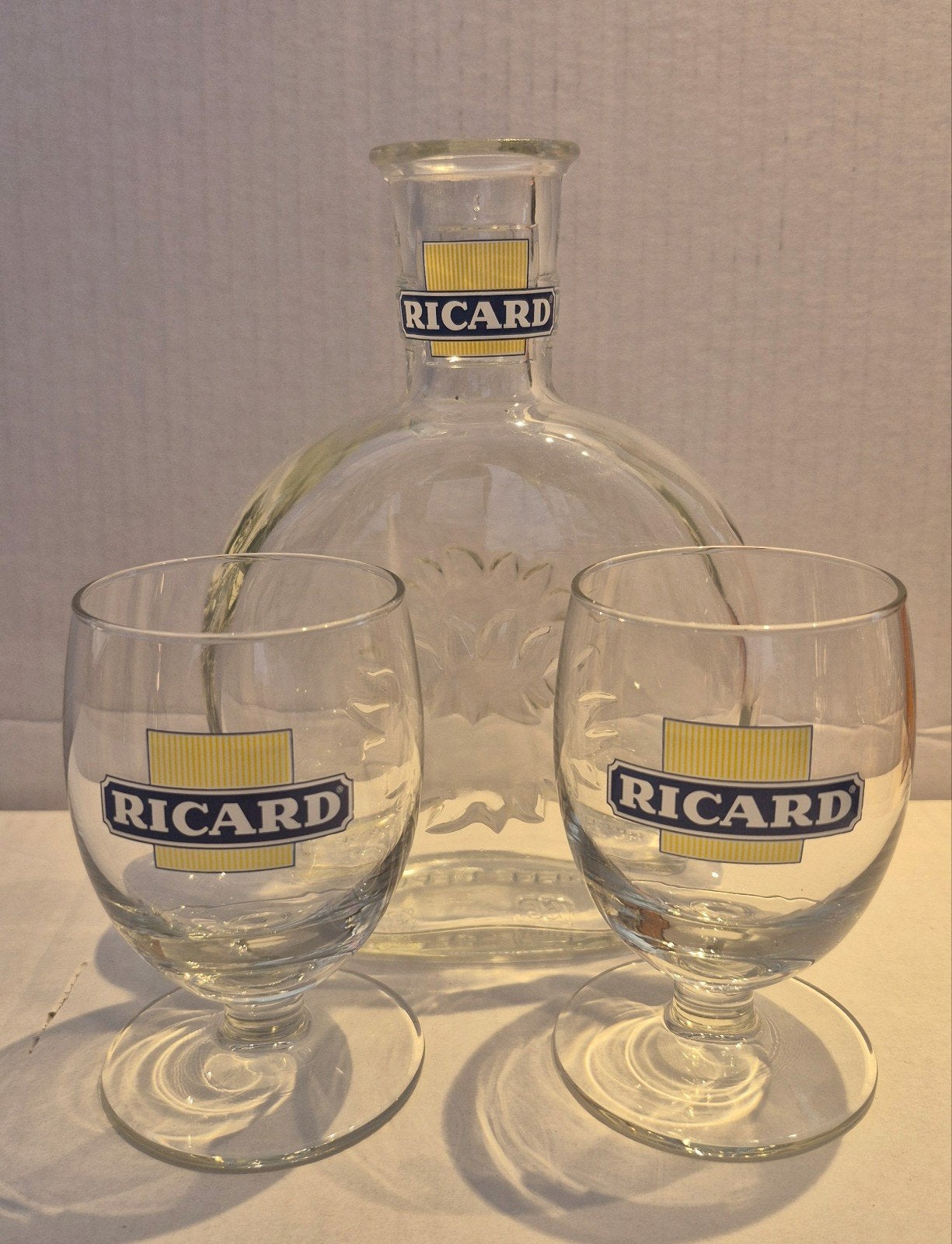 Ricard setje (D), Ophalen of Verzenden, Zo goed als nieuw, Borrel- of Shotglas