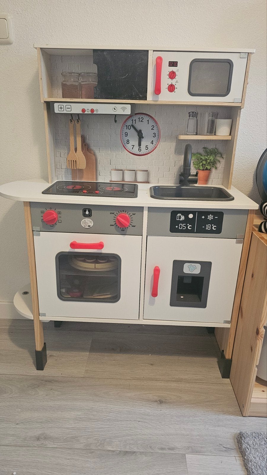 Houten speelkeuken met accessoires, Ophalen, Zo goed als nieuw, Hout, Speelkeuken