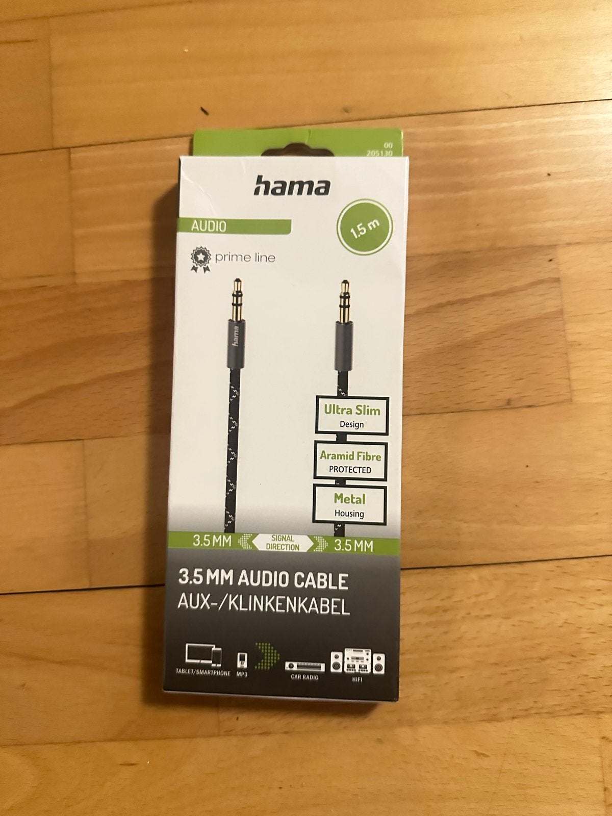 Hama Audio Aux Kabel 3.5mm - 1.5m - Prime Line, Ophalen of Verzenden, Nieuw, Minder dan 2 meter, Overige kabels