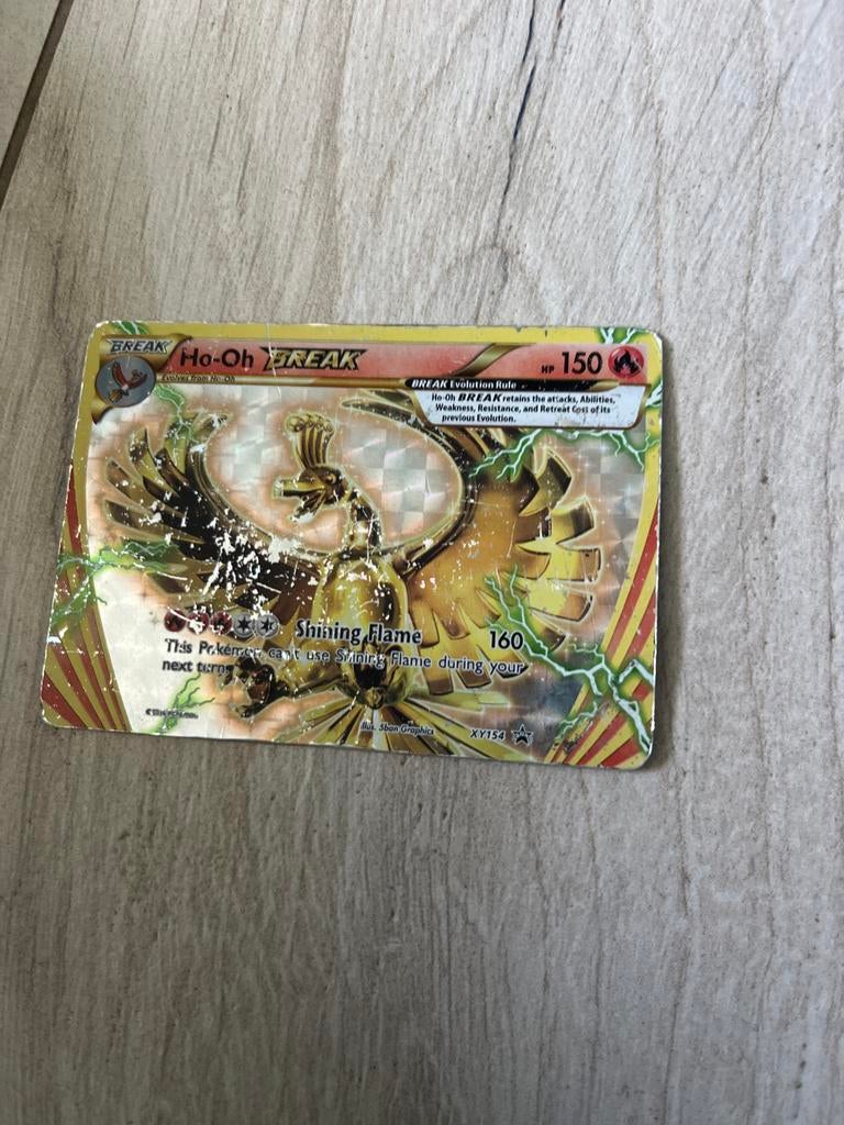 Ho-Oh BREAK Pokémon Kaart - Zwaar Beschadigd, Ophalen of Verzenden, Gebruikt, Losse kaart