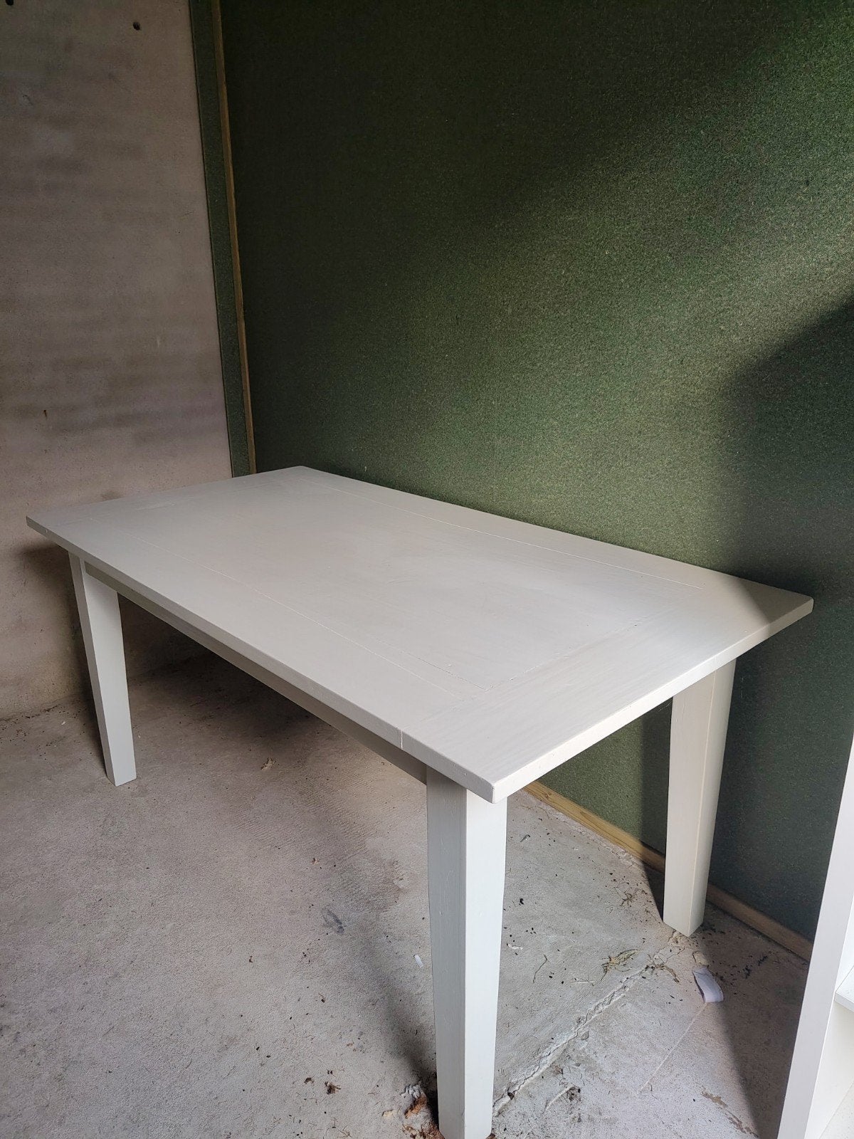 Witte houten tafel (165x85 cm) in perfecte staat, Ophalen, 50 tot 100 cm, Zo goed als nieuw, 150 tot 200 cm