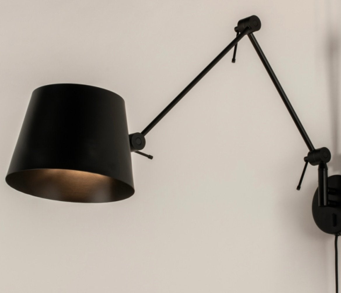Wandlamp met knikarm | zwart | meer exemplaren, Ophalen, Zo goed als nieuw