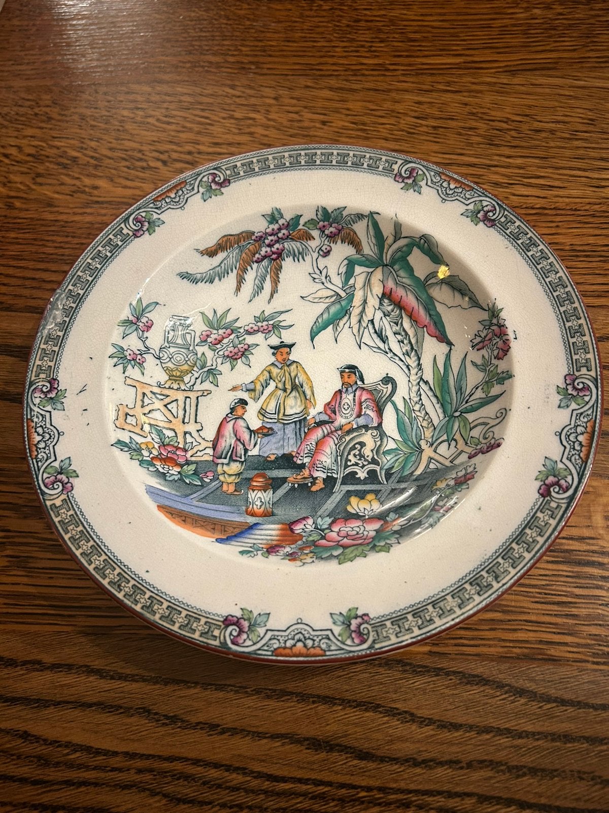 Antiek aardewerk bord . Pekin patroon, Ophalen of Verzenden