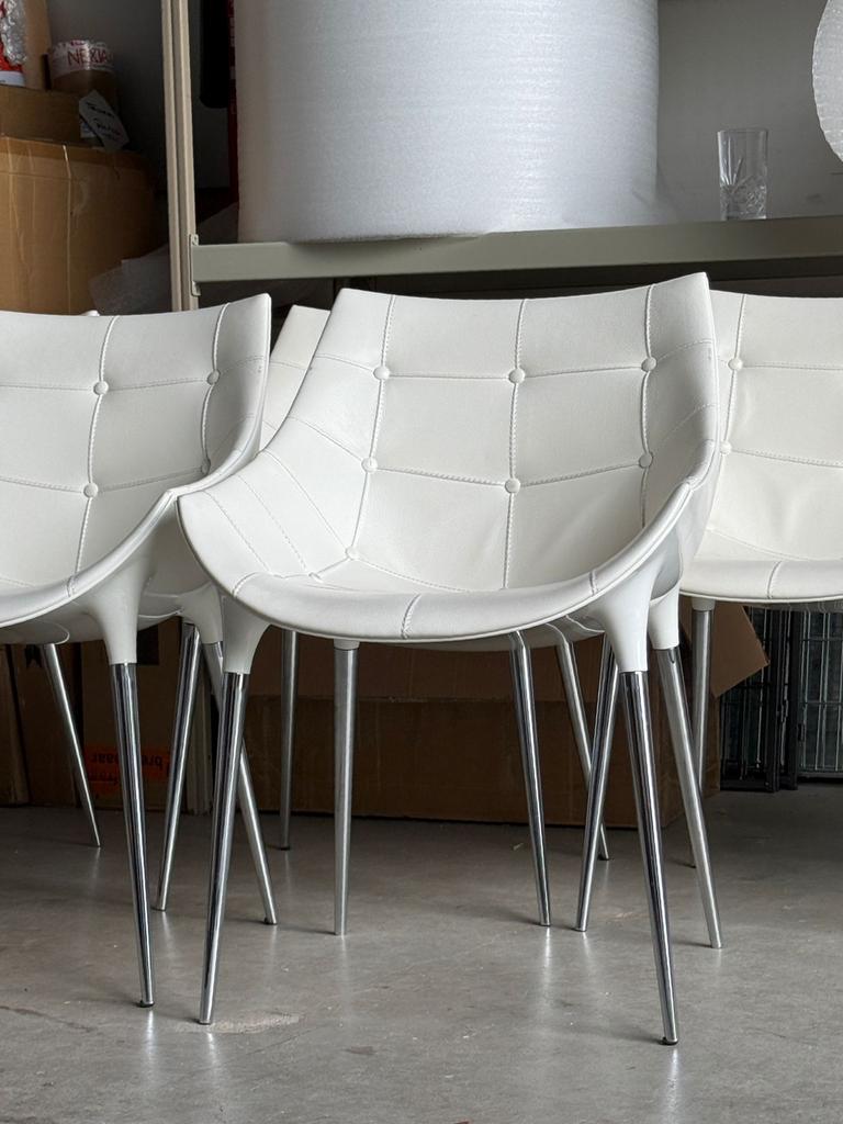 Set van 6 witte Cassina Passion 246 leer Design Stoelen, Ophalen, Wit, Design, Zo goed als nieuw