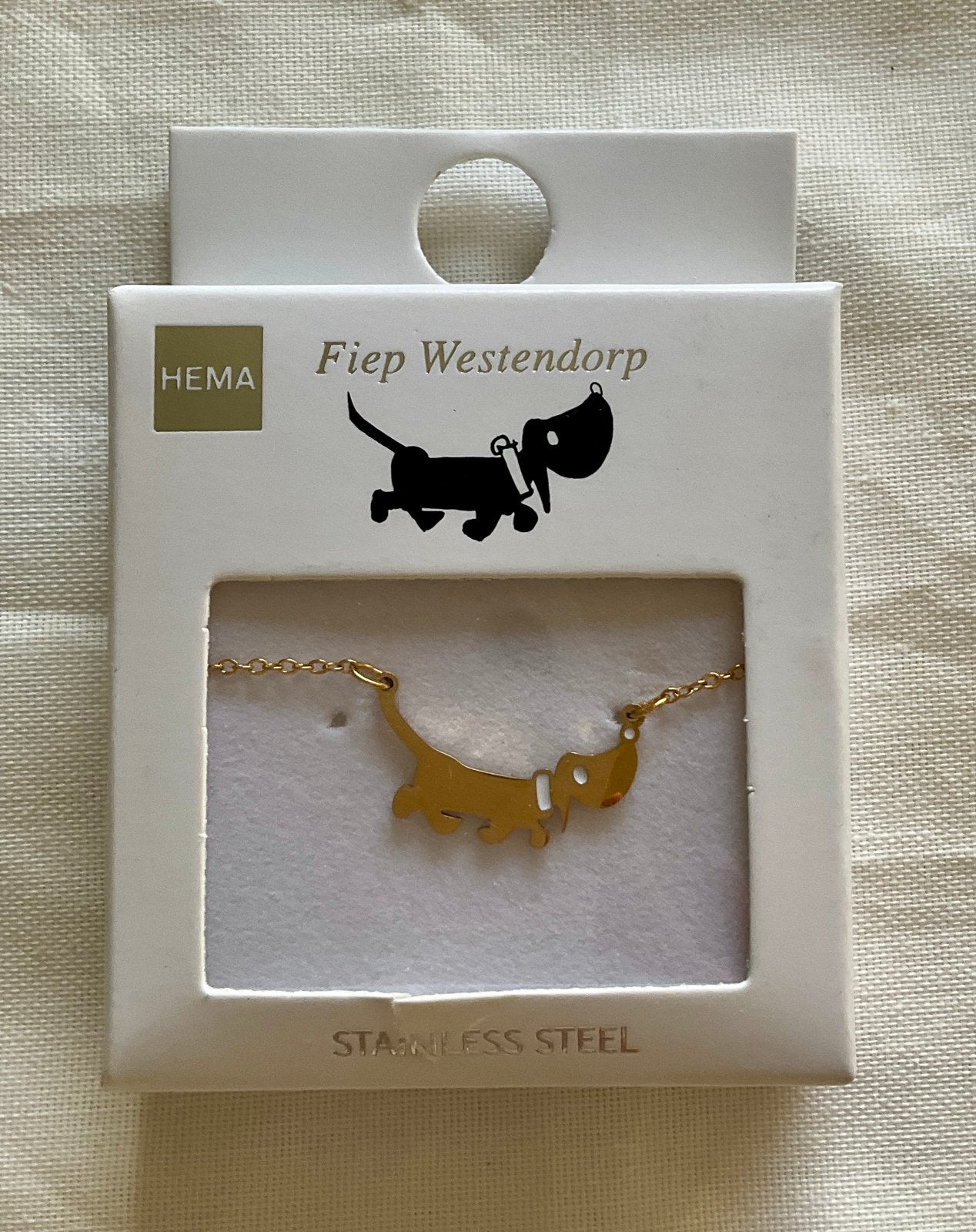 Goudkleurige HEMA Fiep Westendorp takkie Ketting, Sieraden, Tassen en Uiterlijk, Nieuw, Ophalen of Verzenden, Goud, Overige materialen