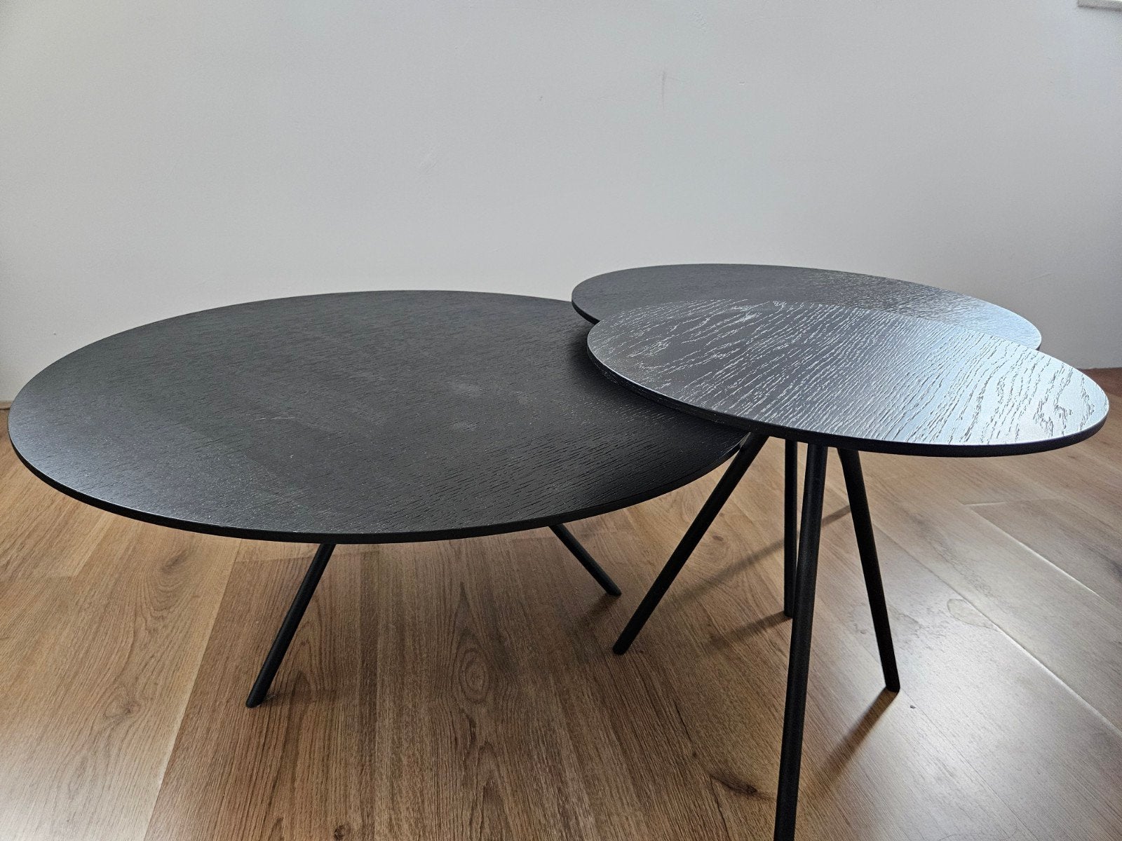 Set van 3 zwarte salontafels - Modern design, 50 – 75, 50 tot 100 cm, Modern, Scandinavisch, Rond