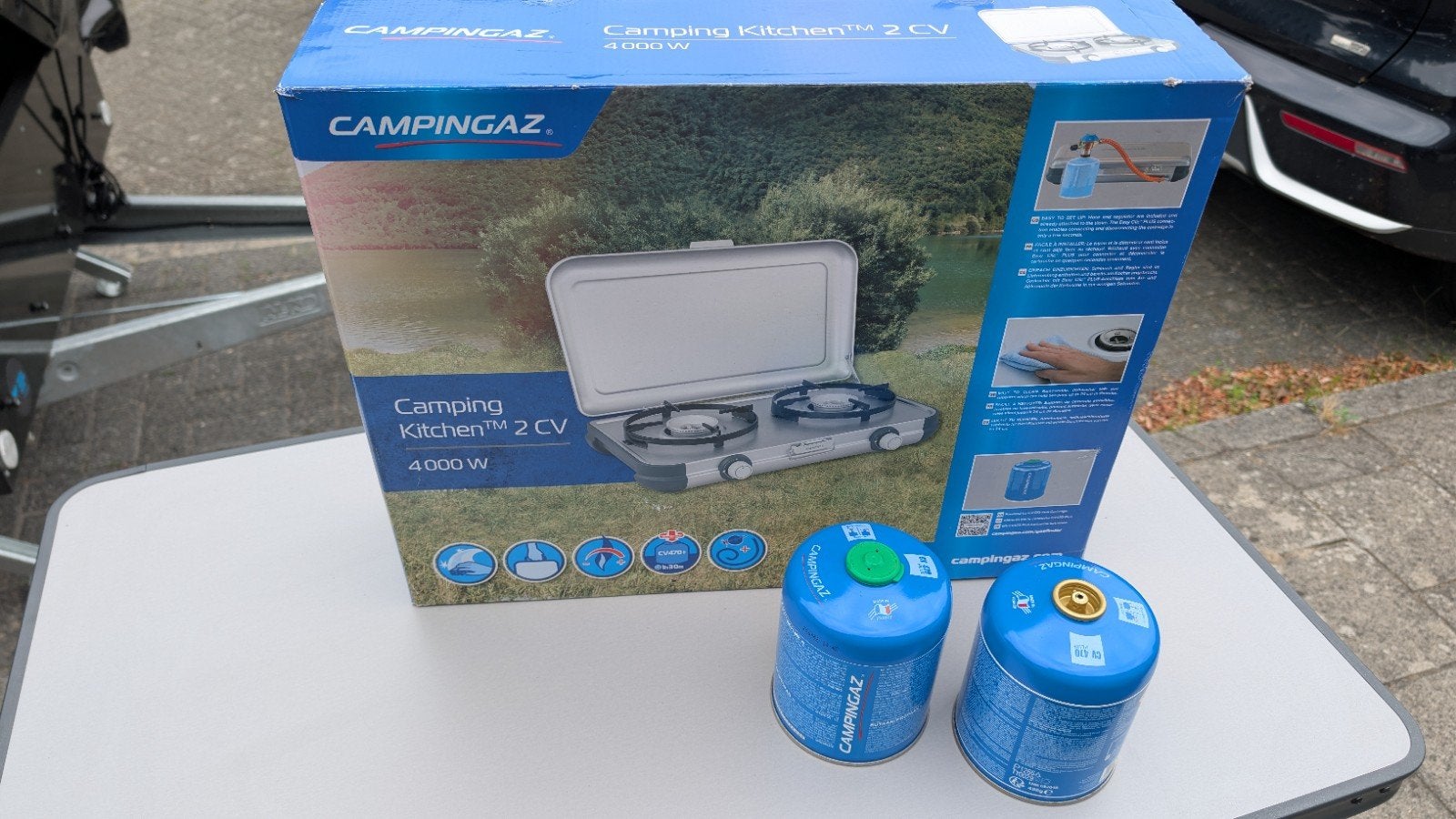 Campingaz Camping Kitchen 2 CV met gasflessen, Ophalen of Verzenden, Zo goed als nieuw