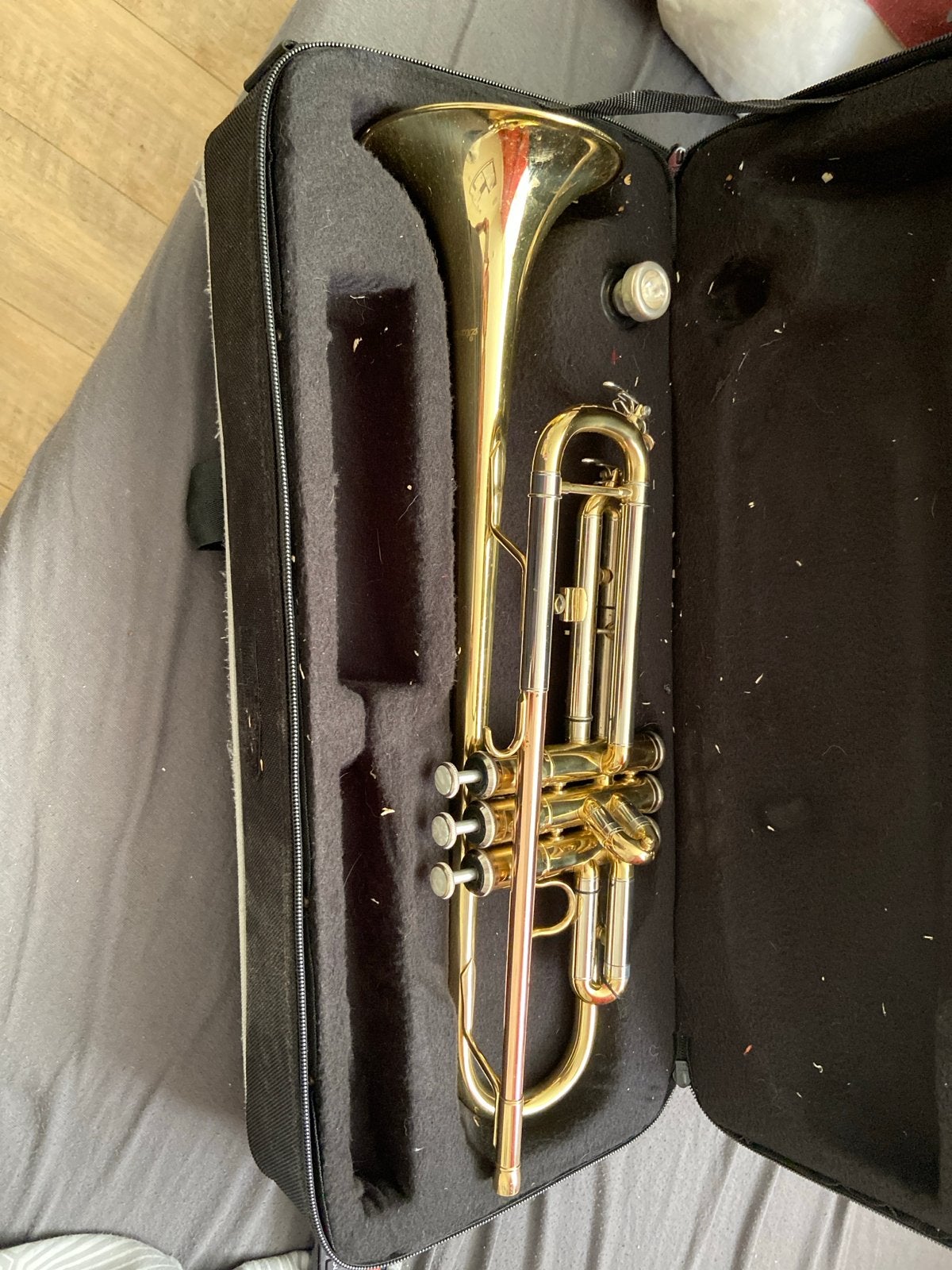 Thomam Gouden Trompet met Koffer - Zo goed als nieuw, Ophalen, Zo goed als nieuw, Bes-trompet, Met koffer