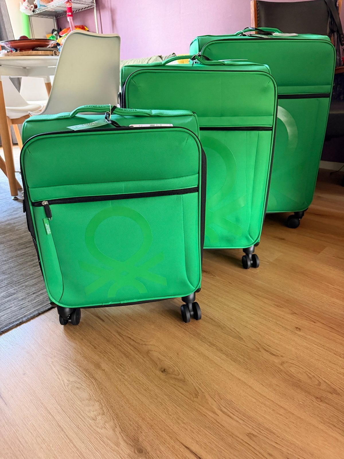 Delsey United Colors of Benetton Koffer Set - Groen, Ophalen, 30 cm of meer, Nieuw, 80 cm of meer