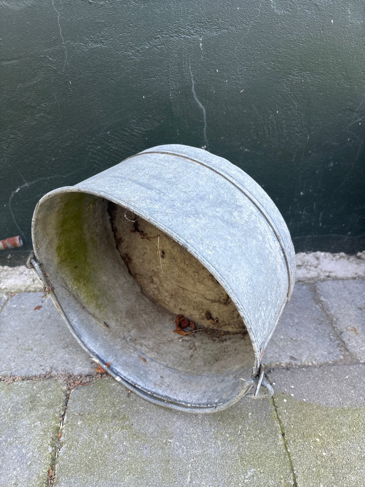 Oude Zinken Emmer - Brocante Decoratie, Ophalen of Verzenden
