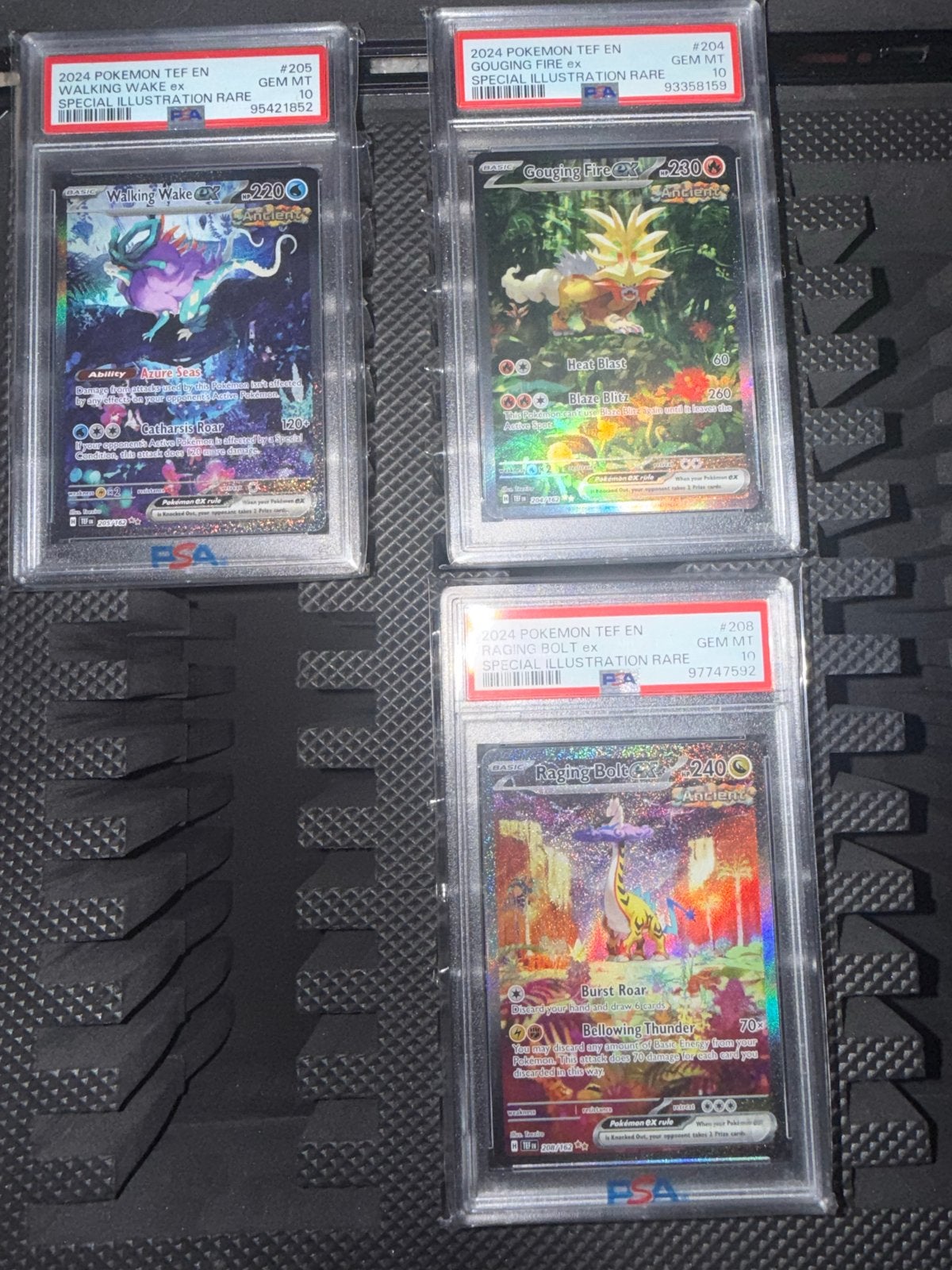 PSA 10 Pokemon kaarten: Walking Wake, Gouging Fire, Raging B, Ophalen of Verzenden, Nieuw, Meerdere kaarten, Foil