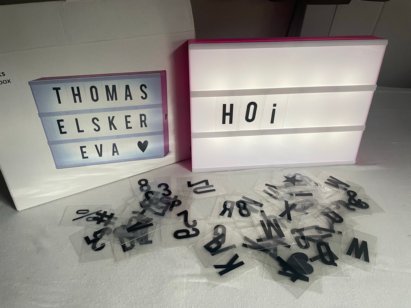 Lichtbox met letters en symbolen - Zo goed als nieuw, Kunststof, Ophalen of Verzenden, Zo goed als nieuw, Modern