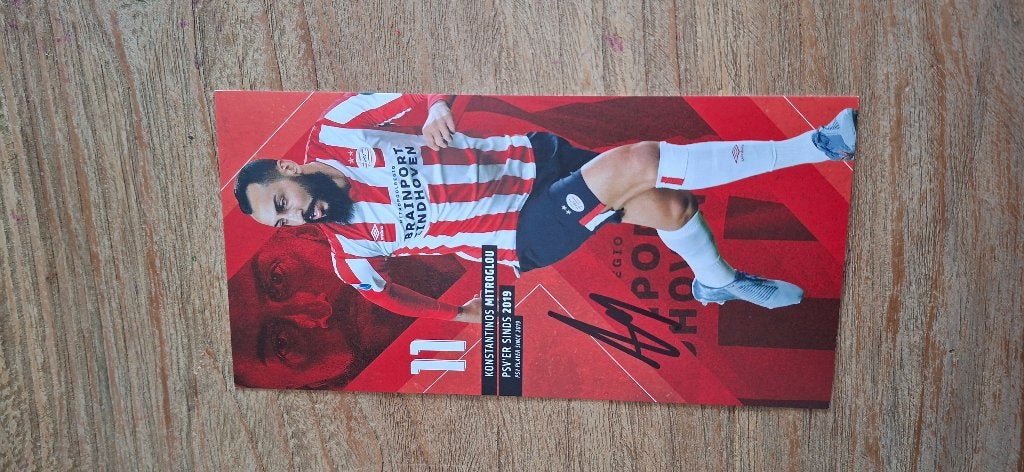 Spelerskaart met handtekening; Konstantinos Mitroglou # PSV, Ophalen of Verzenden, Nieuw, PSV, Spelerskaart
