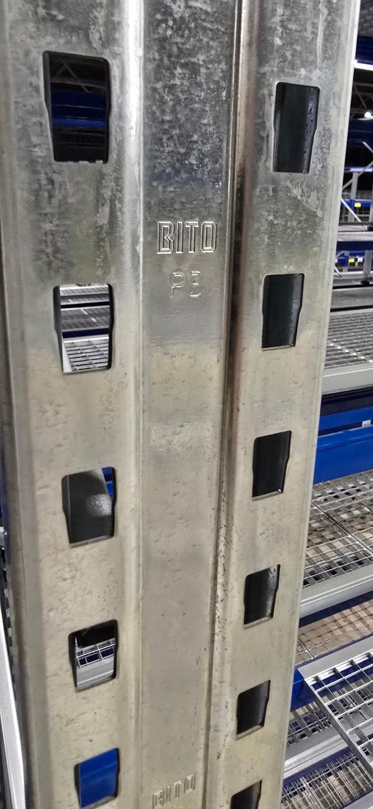 Diverse stellingen BITO P3, palletstelling verzinkt / blauw., Ophalen, Gebruikt