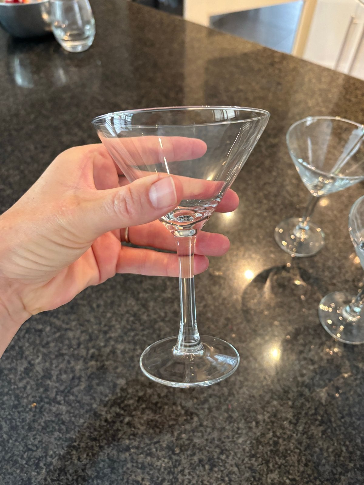 Set van 5 cocktailglazen/martini 190ml met shaker, Ophalen, Zo goed als nieuw, Wit, Glas