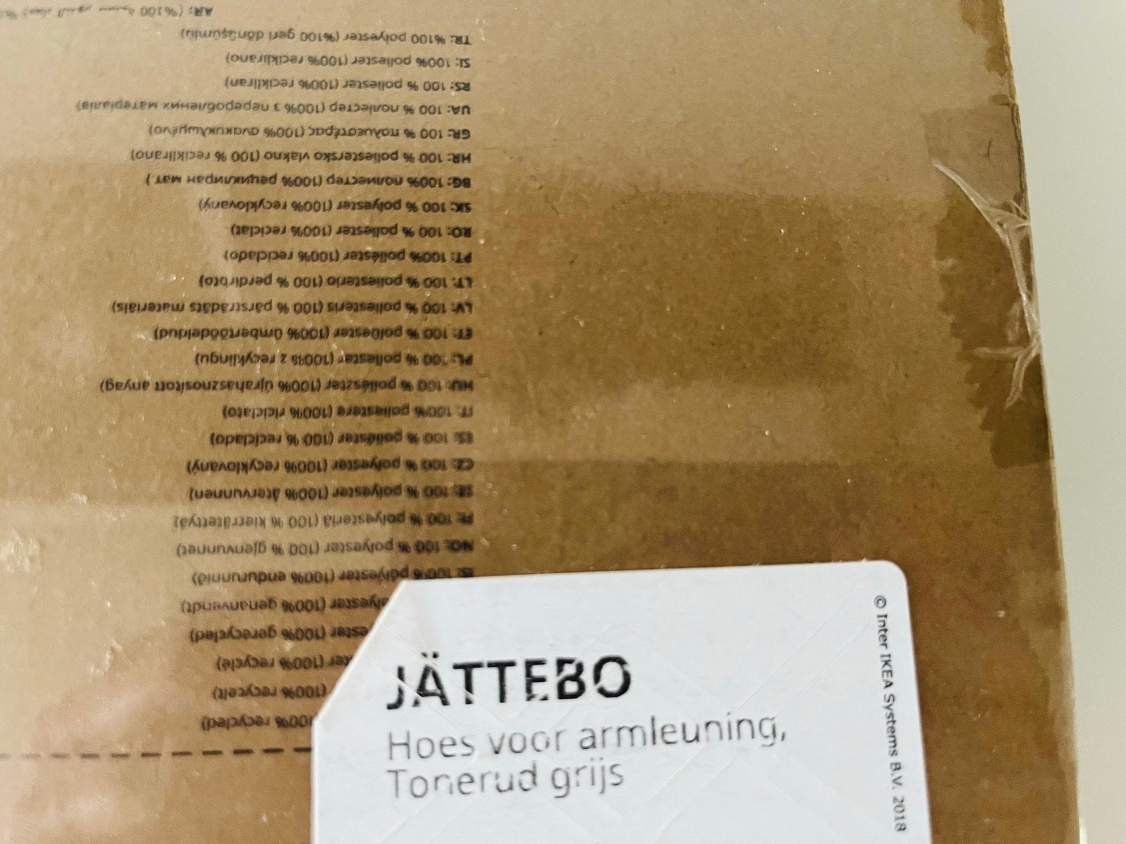 IKEA JÄTTEBO hoes voor armleuning, Tonerud grijs, Overige maten, Minder dan 75 cm, Nieuw, Ophalen of Verzenden
