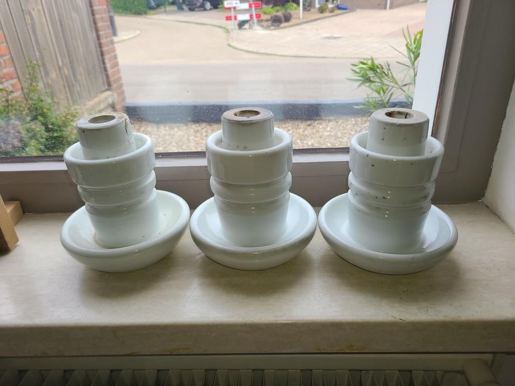Vintage porseleinen isolatoren - set van 3, Antiek en Kunst, Ophalen of Verzenden