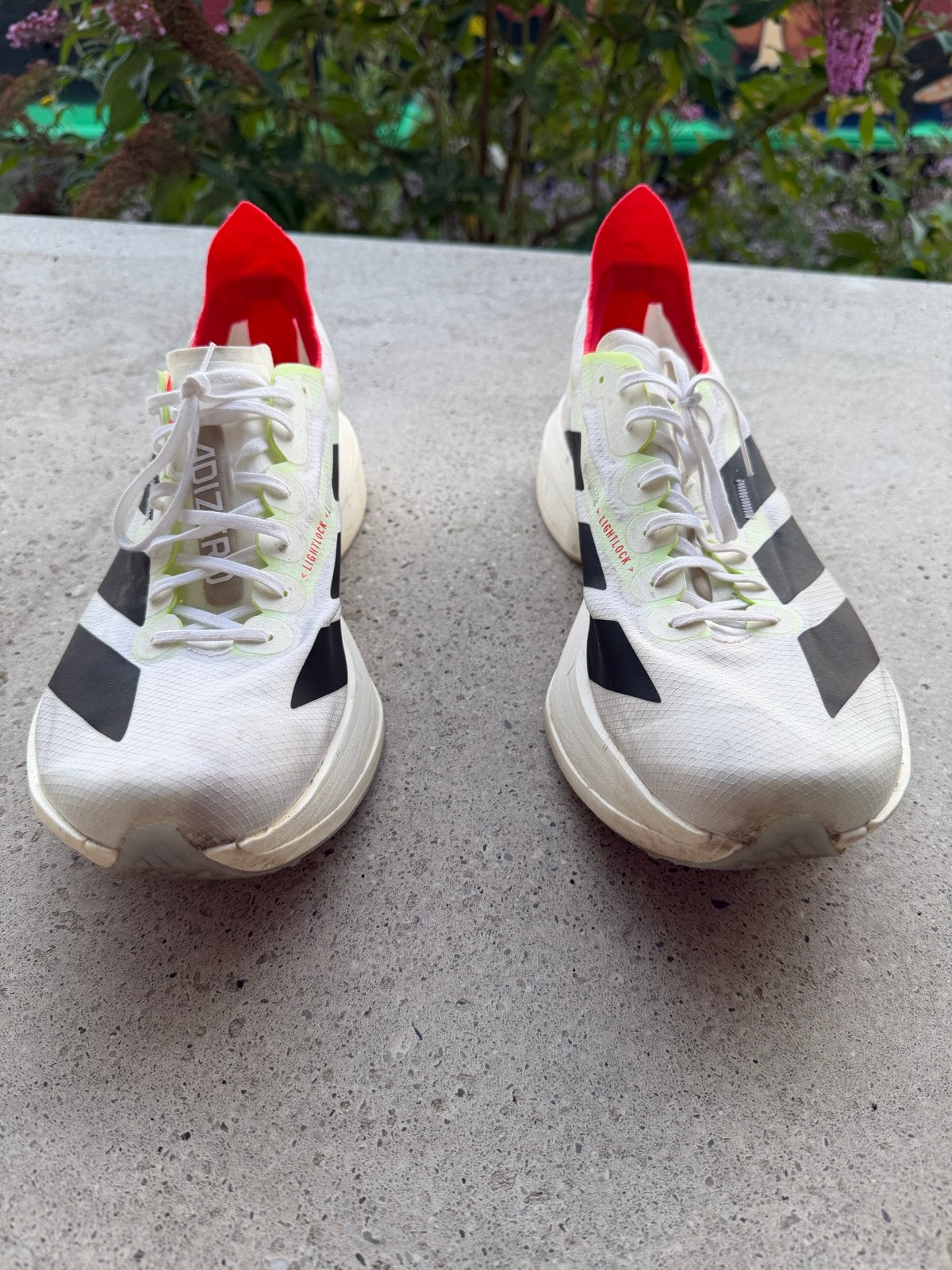 Adidas Adizero Pro 4 hardloopschoenen -  30 km gedragen, Kleding | Dames, Sportkleding, Wit, Maat 46/48 (XL) of groter, Ophalen of Verzenden