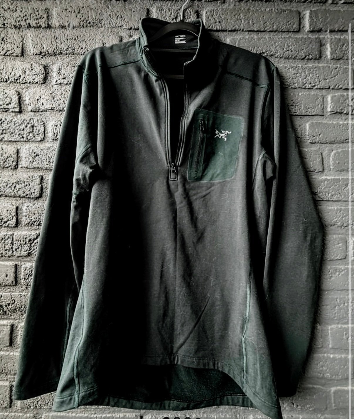 Arc'teryx RHO LT Zip Neck Donkergroen Maat M, Kleding | Heren, Overige Herenkleding, Zo goed als nieuw, Ophalen of Verzenden