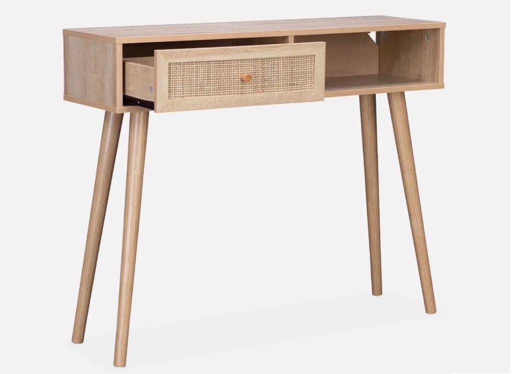Sidetable of kast met rotan