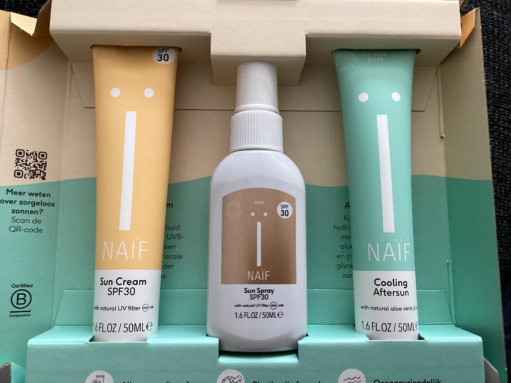 Naïf SPF30 factor 30 zonnebrandcrème sun-spray aftersun 50ml, Ophalen, Nieuw, Zonnebrand of After Sun