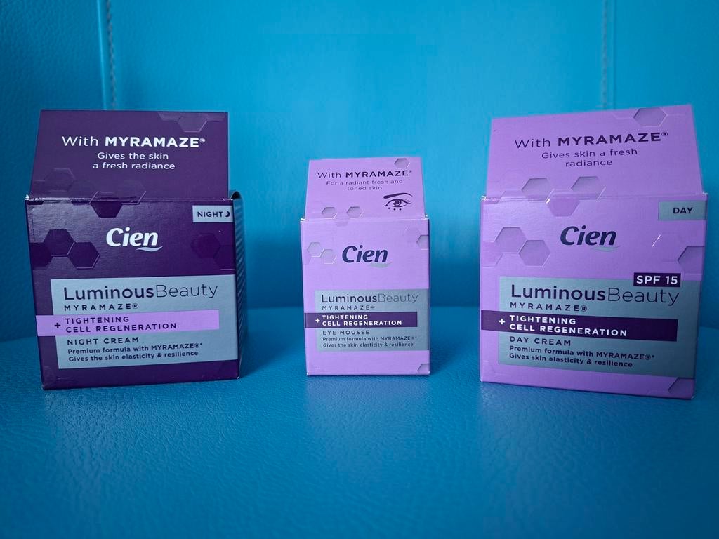 CIEN Luminous Beauty Dagcrème, Nachtcrème en Oogmousse, Ophalen of Verzenden, Nieuw, Gehele gezicht, Verzorging