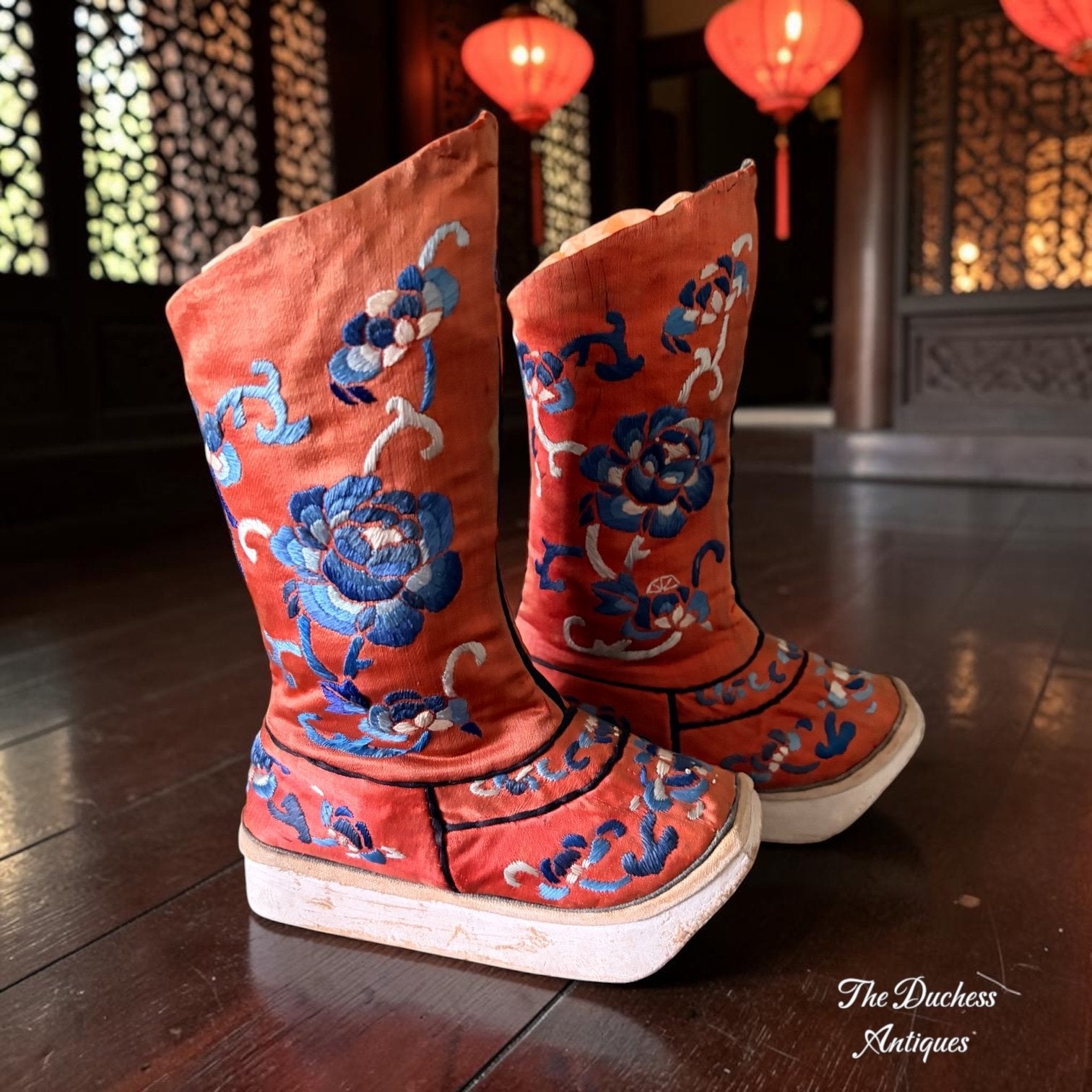Antieke Chinese Manchu Zijden Kinderlaarsjes. The Duchess, Antiek en Kunst, Ophalen of Verzenden, Kinderen