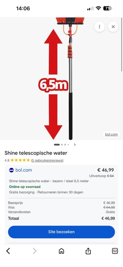 Telescopische borstel, Ophalen