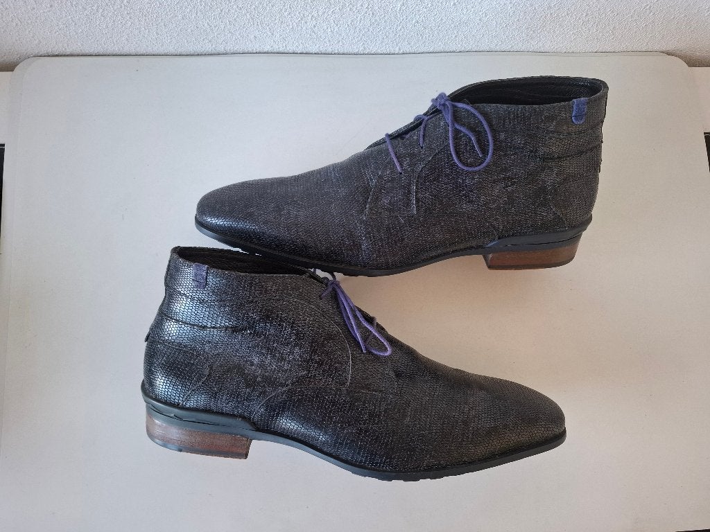 Floris van Bommel MAAT 45 1/3 Type 10629 lizzard motief ZGAN, Floris van Bommel, Zo goed als nieuw, Veterschoenen, Verzenden