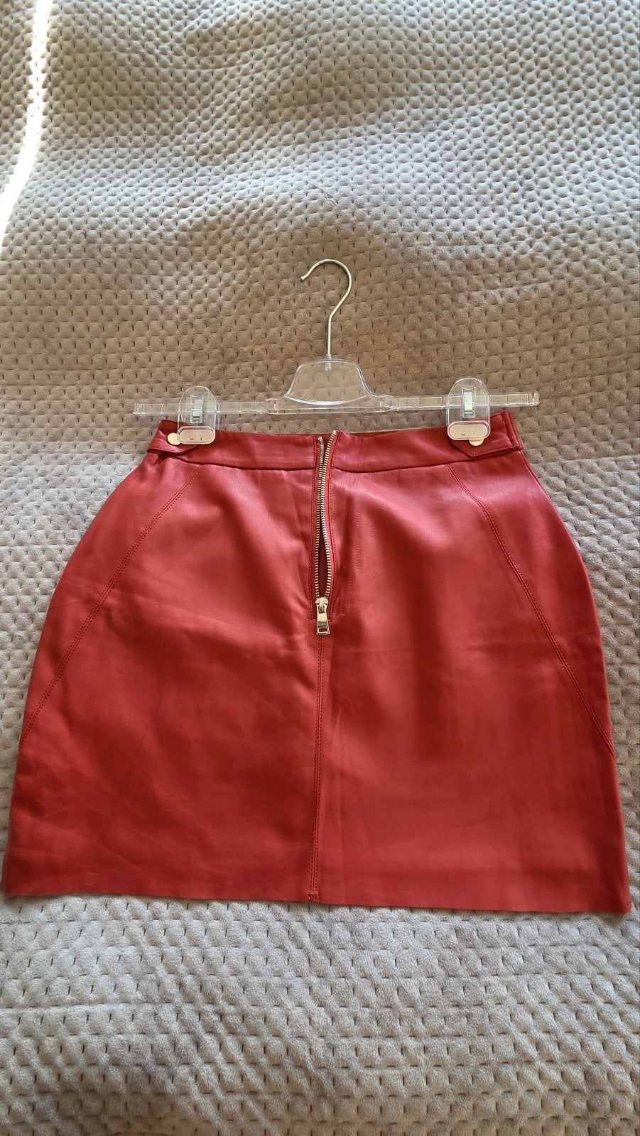River Island Rode Leren Minirok Maat 36 (S), Ophalen, River Island, Zo goed als nieuw, Maat 36 (S)