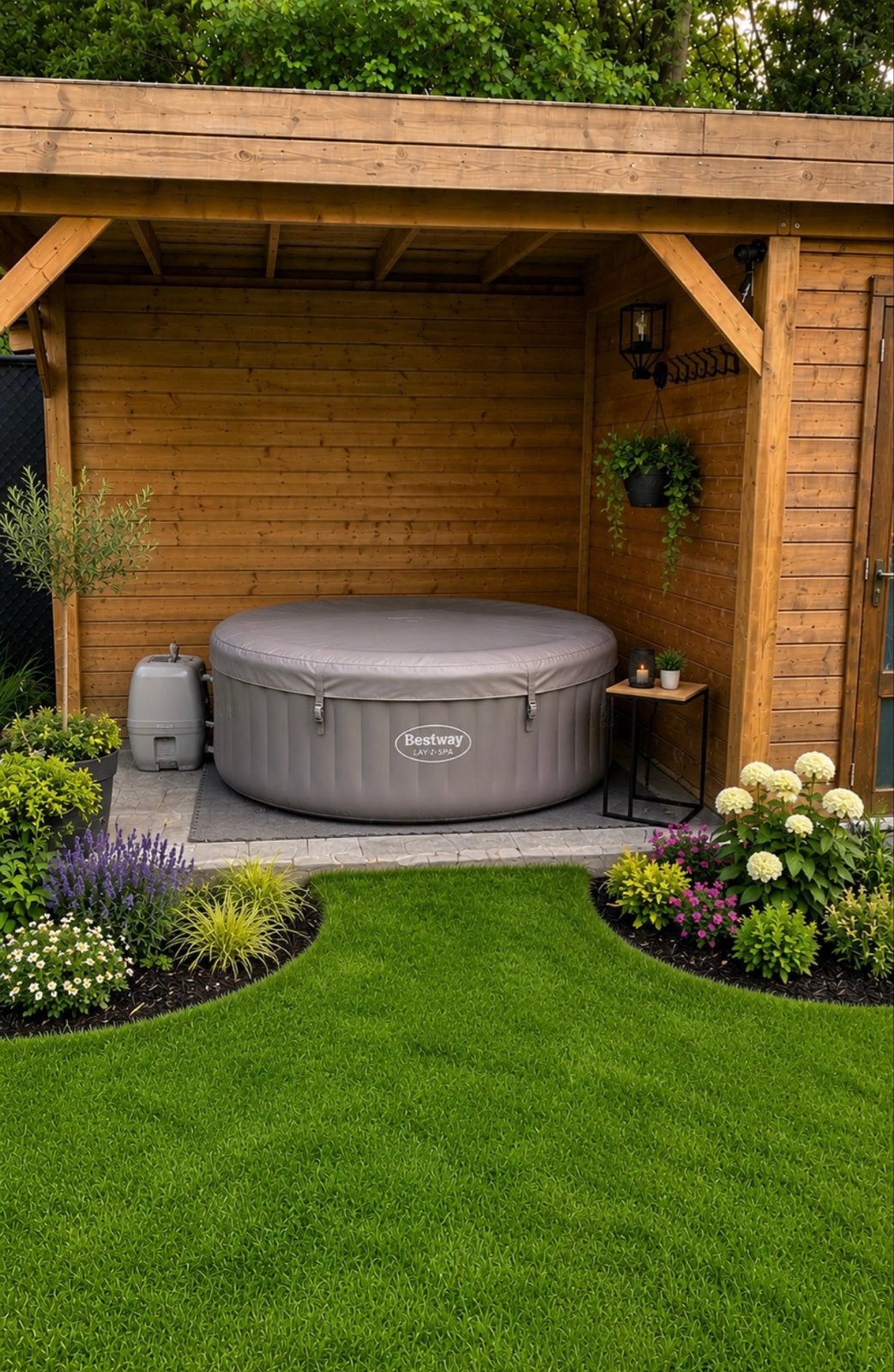 Bestway Lay-Z-Spa Opblaasbare Jacuzzi met Pomp en Afdekzeil, Ophalen, Zo goed als nieuw, Afdekzeil, Opblaasbaar