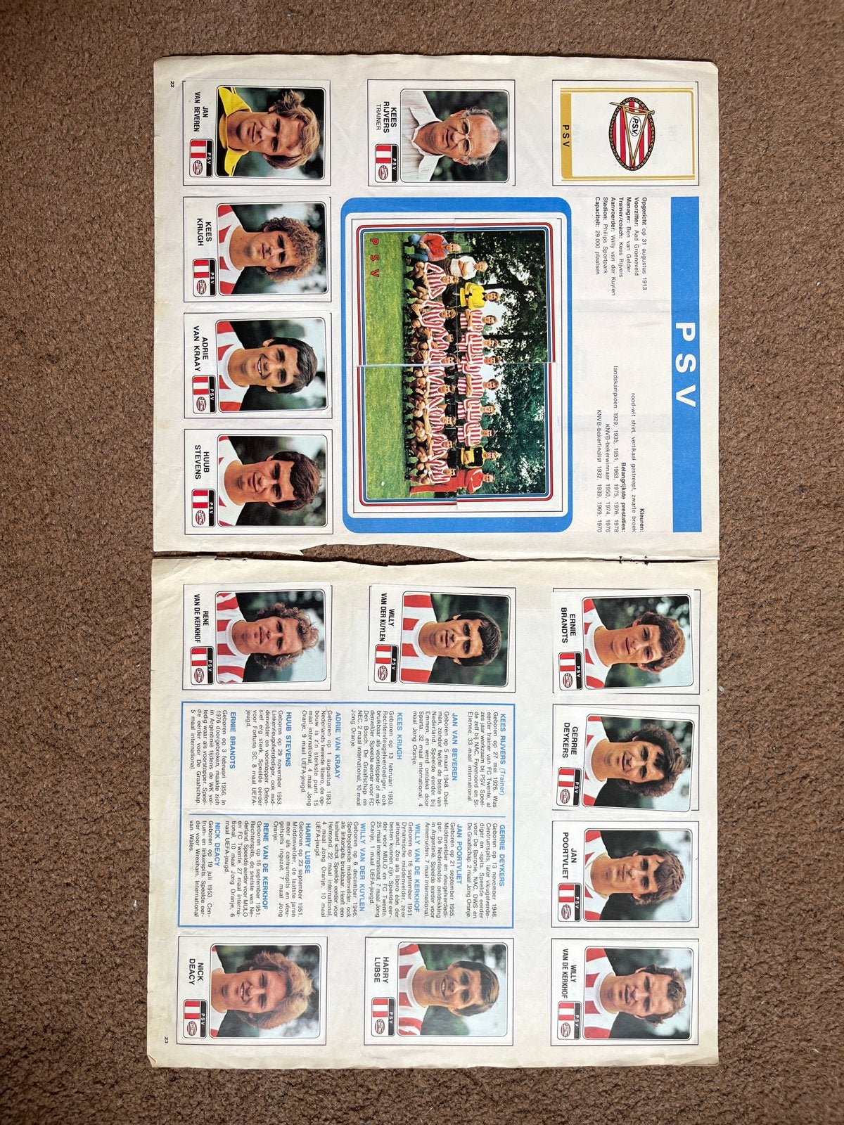 PSV Voetbalplaatjes / Stickerboek - Jaren '70, Ophalen of Verzenden, Gebruikt, PSV, Poster, Plaatje of Sticker