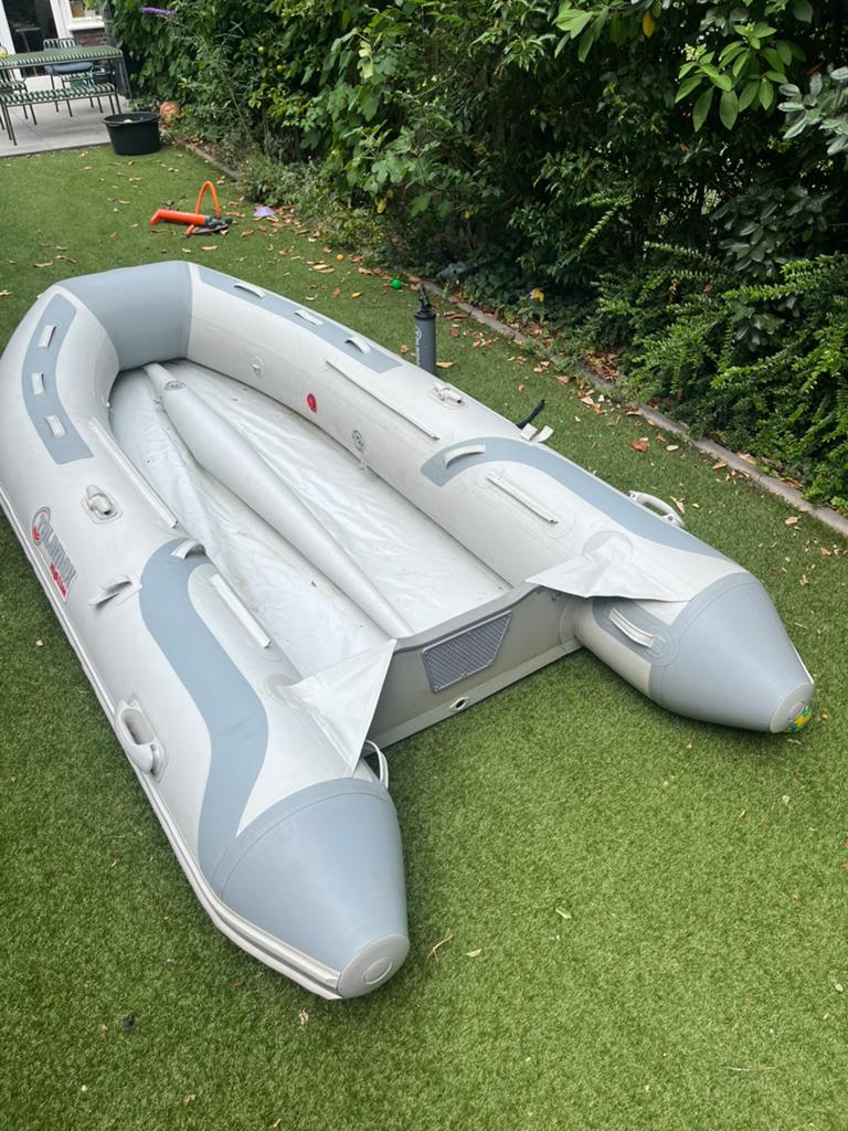 Talamex rubberboot HLX 350 ALU + krachtige elektische motor, Aluminium, Gebruikt, 4 m, 2 pk