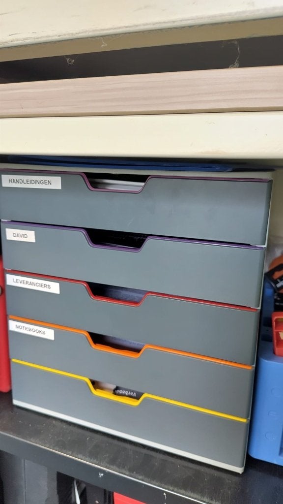 4x Durable ladekastje/laadjes/ladeblok tafel/bureau model, Ophalen, 5 laden of meer, Kantoorstijl, Zo goed als nieuw