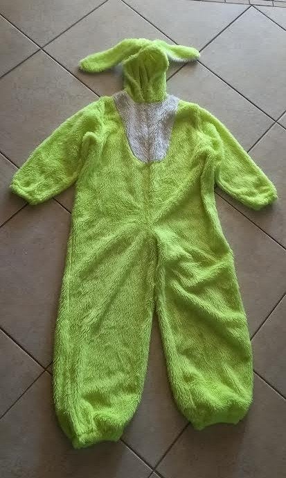verkleedpak konijn fucia geel-groen 128-140, Kinderen en Baby's, Ophalen of Verzenden, Gebruikt, 134 t/m 140, Jongen of Meisje