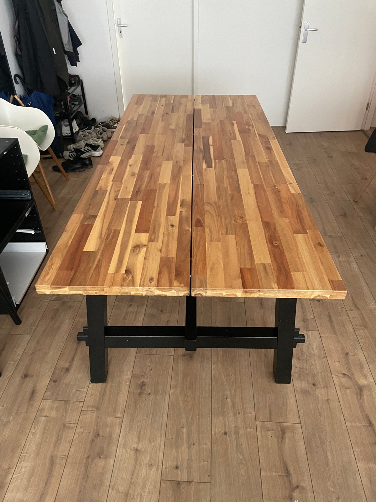 IKEA Skogsta eettafel 235 cm, Ophalen, Gebruikt, 200 cm of meer, 50 tot 100 cm