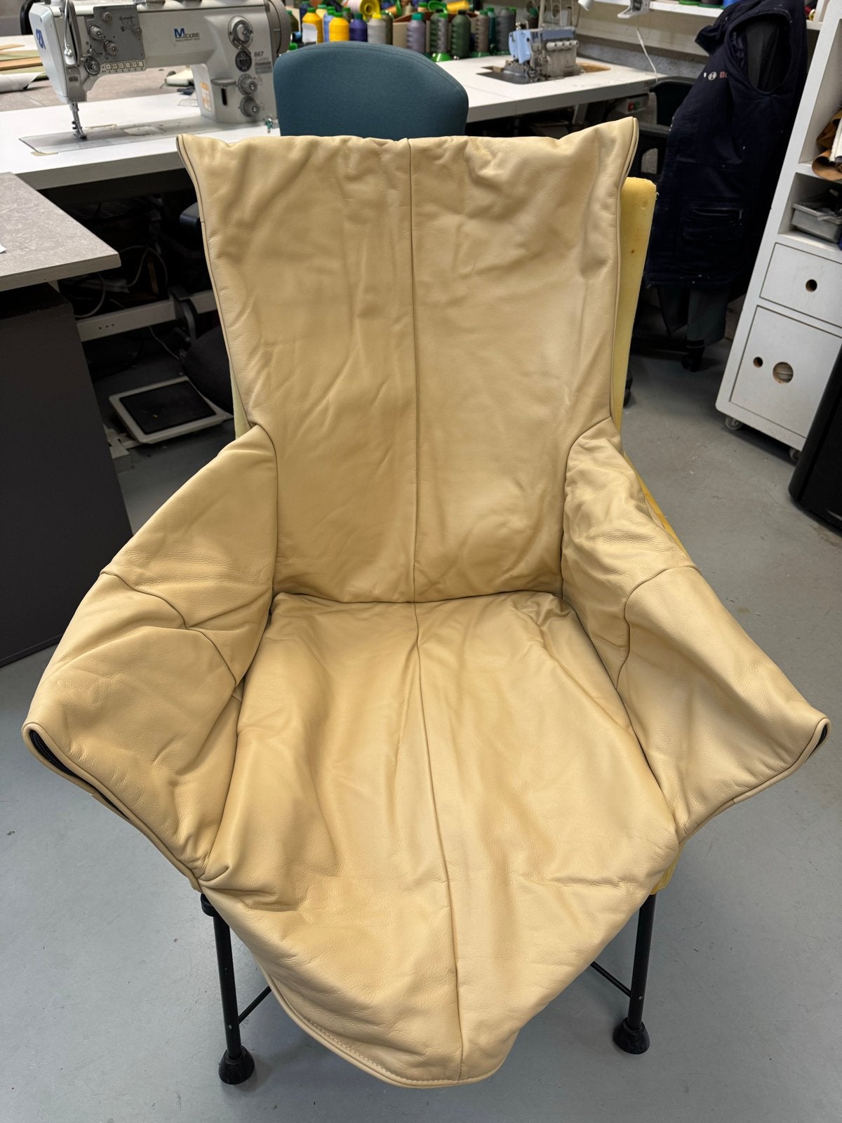 Hoes voor Monti's Charly fauteuil - Beige leer, Ophalen of Verzenden, Nieuw, Leer, 75 tot 100 cm